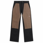 ROA Men's Fomes Double Knee Washed Canvas Pant in Black Grey