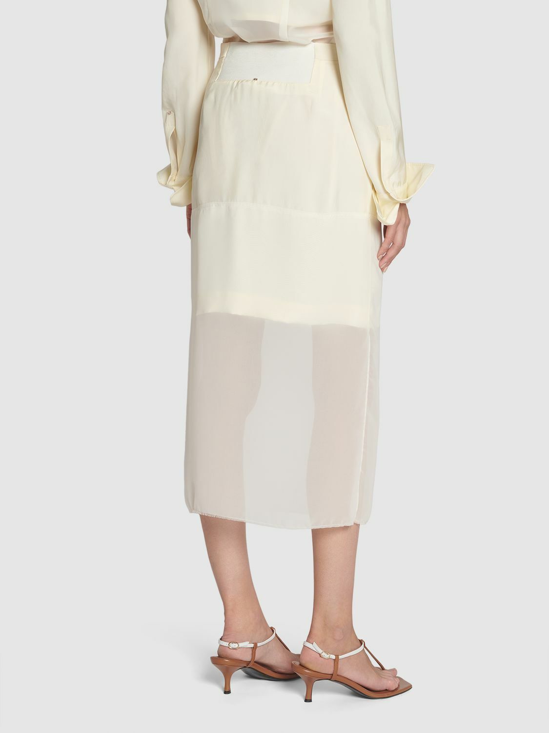 スカート Sportmax White Organza Album1234 Skirt Women's Long and Short, Wide or Pencil Skirts | Sportmax