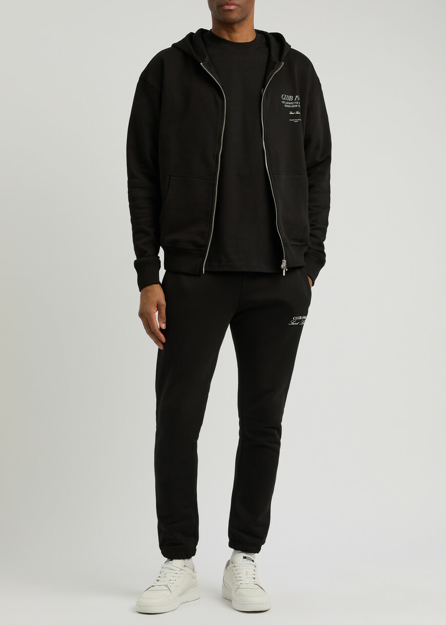 Club 1984 Essential Logo-embroidered Cotton Sweatpants Black