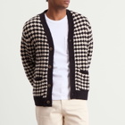 Wax London Men's Walker Bubble Knit Cardigan in Black/Ecru
