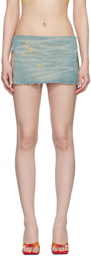 FAL-ASH Blue Vented Denim Miniskirt