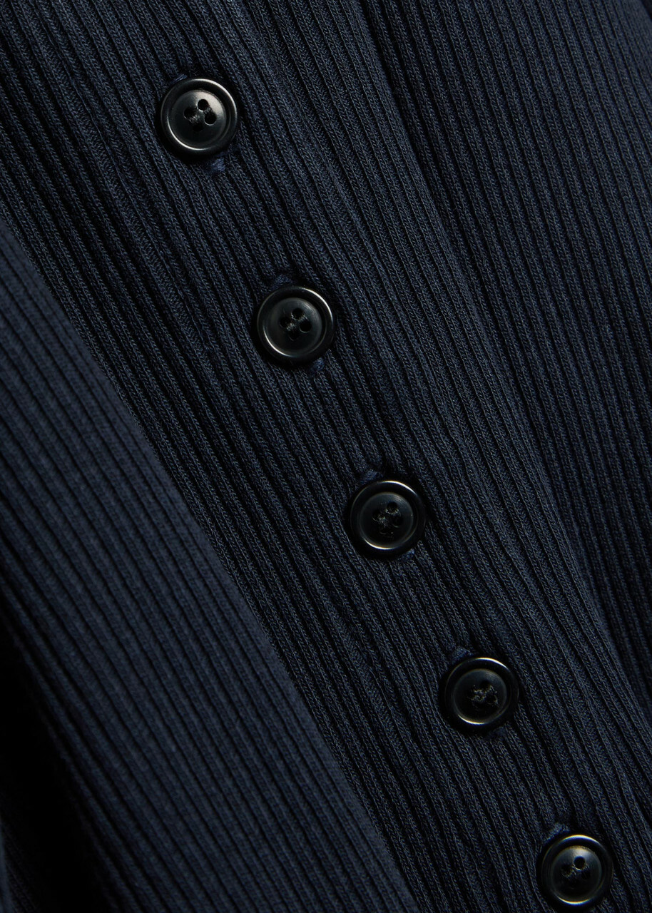 Citizens OF Humanity Kari Ribbed Cotton-blend Cardigan Navy