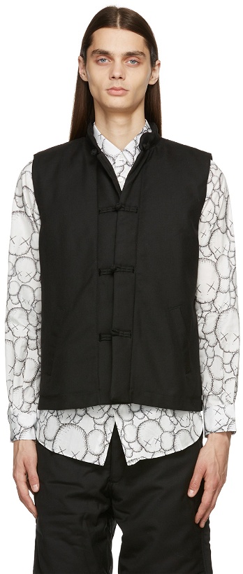 Photo: Comme des Garçons Shirt Black Wool Padded Vest