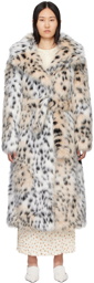 Yuhan Wang Off-White Belted Faux-Fur Coat