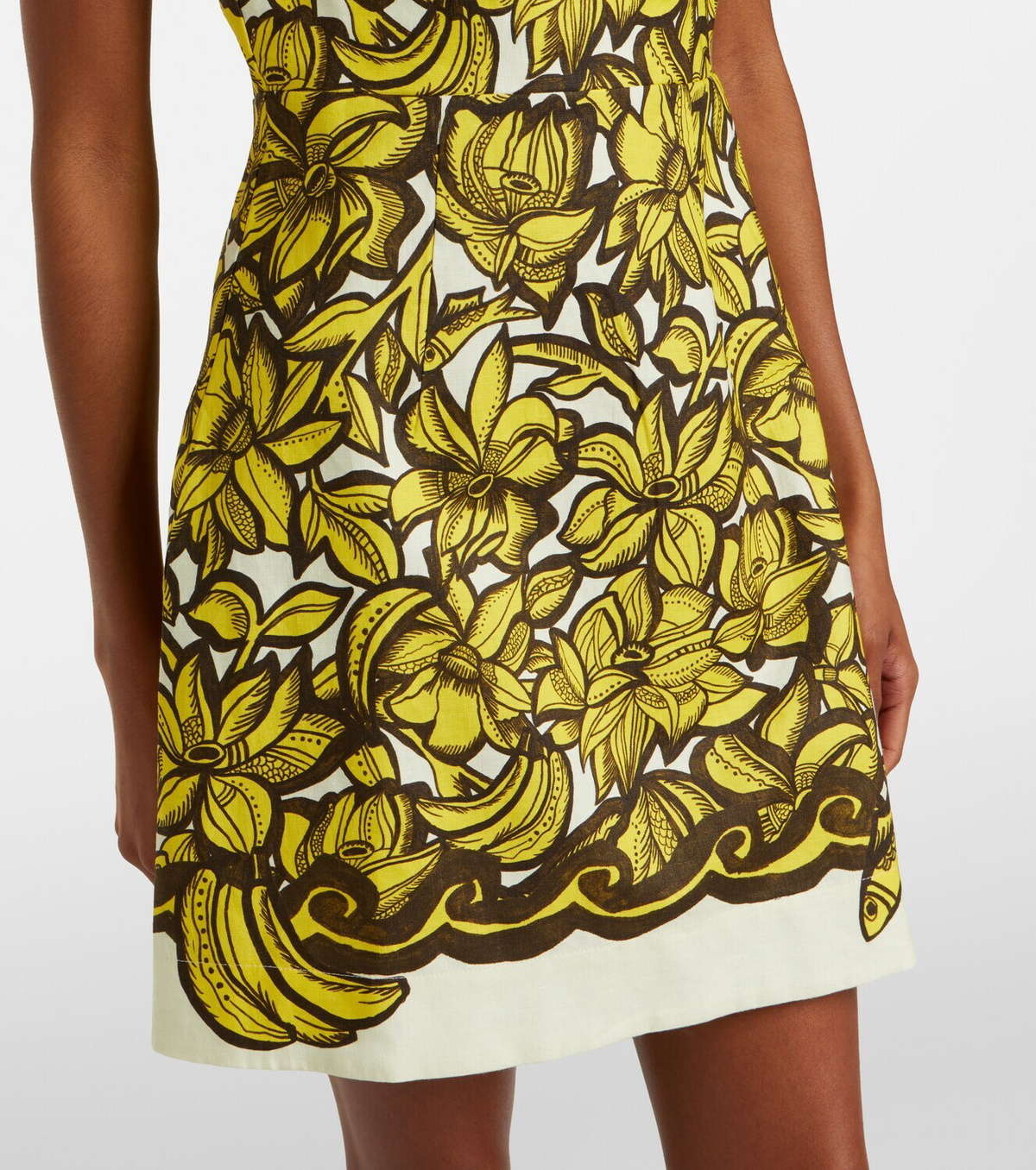 Alémais Mona floral hemp minidress