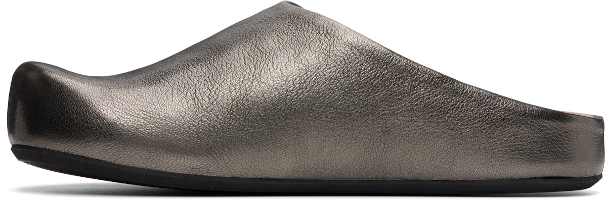 Marni Gunmetal Fussbett Sabot Slip-on Loafers