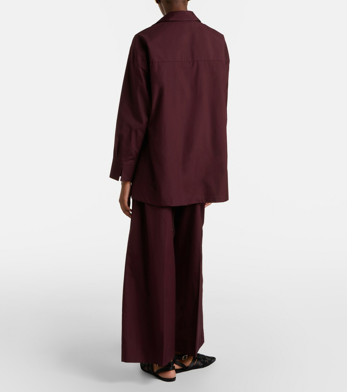 'S Max Mara Cropped cotton poplin wide-leg pants