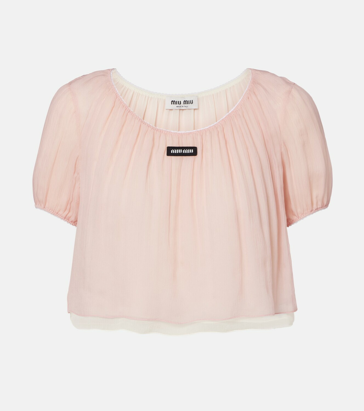 Miu Miu Layered silk chiffon crop top
