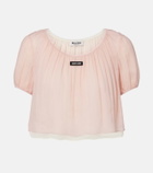 Miu Miu Layered silk chiffon crop top