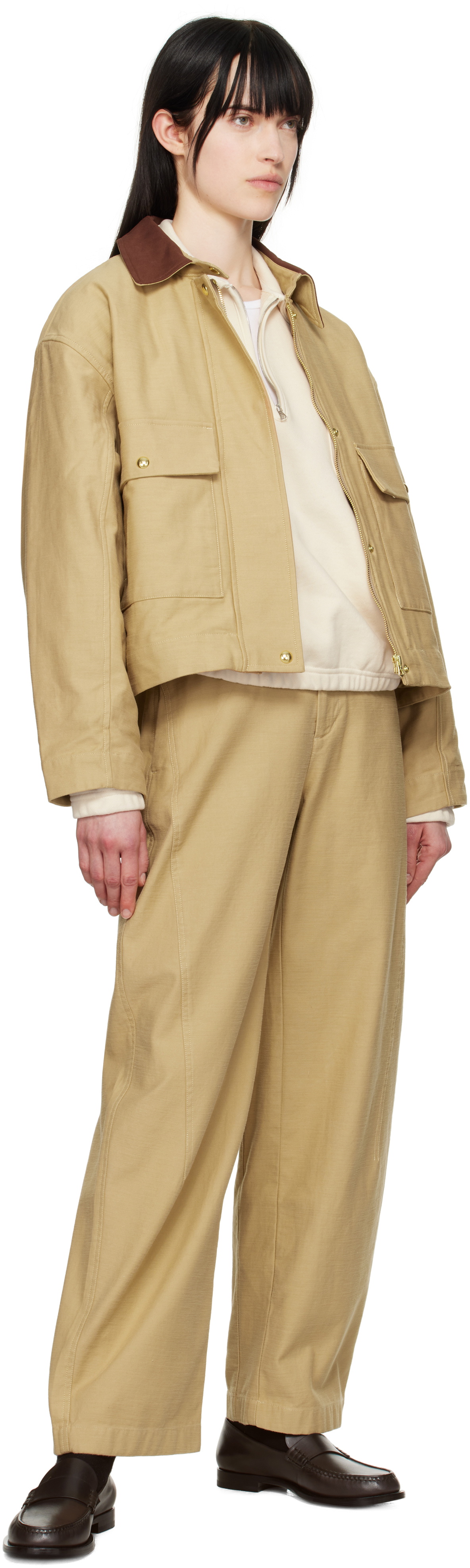 rag & bone Beige Nonie 2-in-1 Cotton Twill Jacket