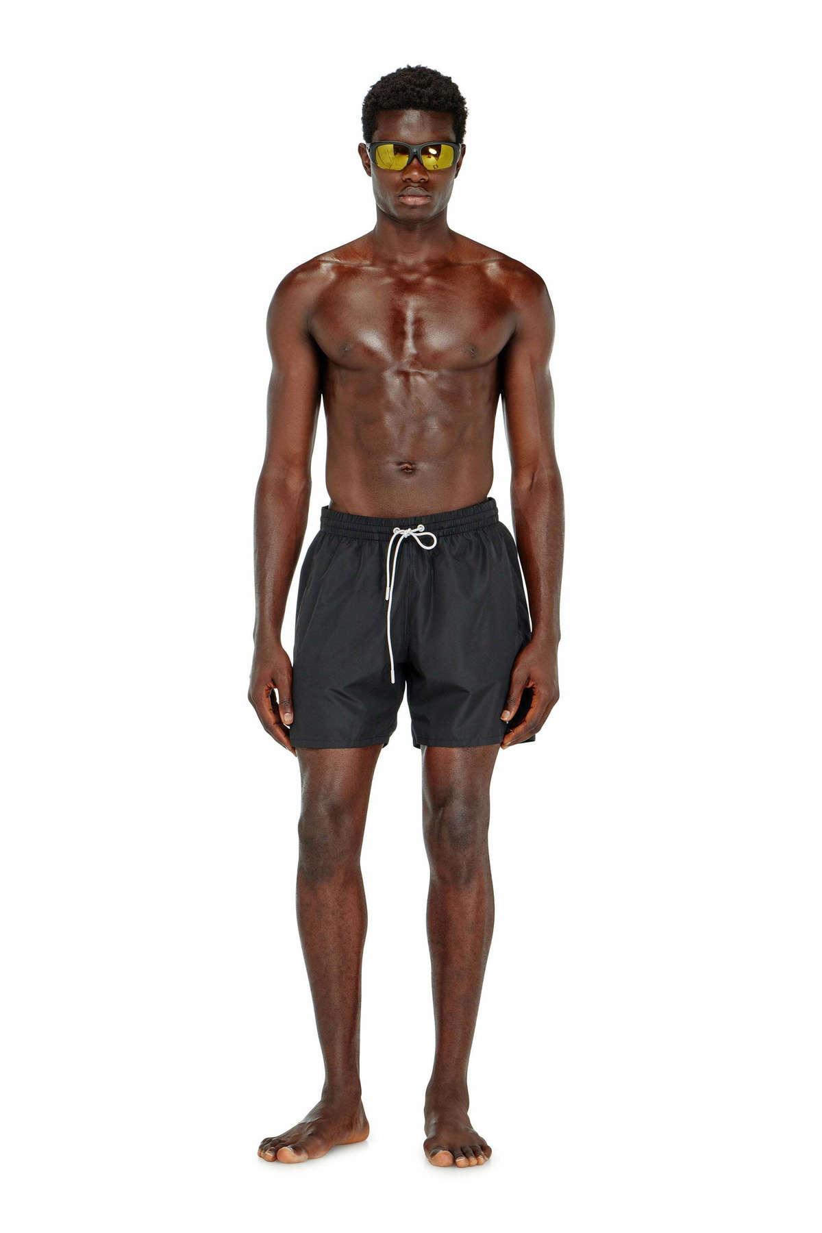 Diesel Swim shorts with metallic Oval D logo - Swim shorts Mens in Black