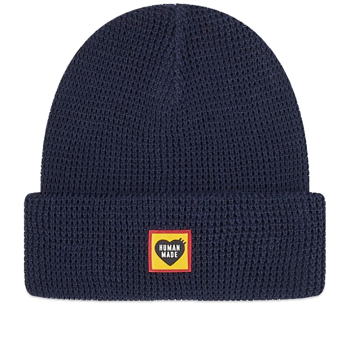Photo: Human Made Men's Waffle Beanie Hat in Navy 