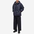 Stone Island Men's Crinkle Reps Hooded Down Jacket in Navy Blue