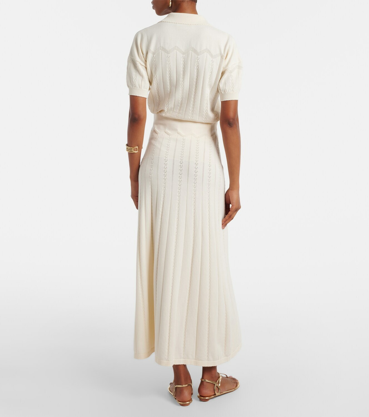 Faithfull Mieralla pointelle cotton-blend maxi skirt