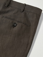 De Petrillo - Slim-Fit Linen Suit Trousers - Brown