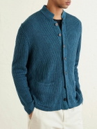 Inis Meáin - Lightkeeper Ribbed Linen Cardigan - Blue