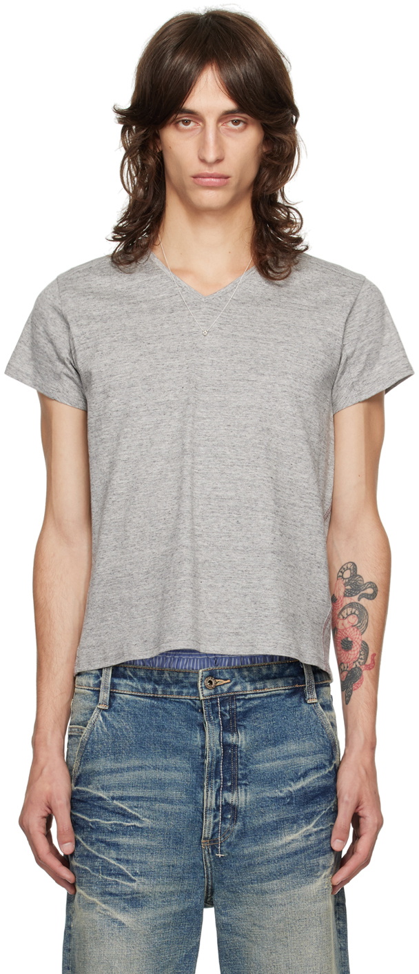 Fax Copy Express Gray V-Neck T-Shirt