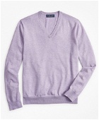 Brooks Brothers Men's Supima Cotton V-Neck Sweater | Lilac