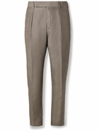 Paul Smith - Straight-Leg Pleated Linen and Wool-Blend Suit Trousers - Brown