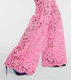 Dolce&Gabbana Mid-rise lace wide-leg pants