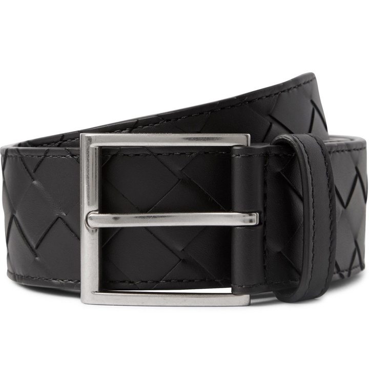 Photo: Bottega Veneta - 4cm Intrecciato Leather Belt - Black