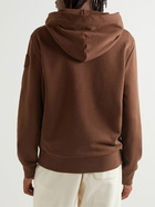 Moncler - Logo-Embroidered Cotton-Jersey Hoodie - Brown