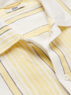 BODE - Striped Linen Shirt - White