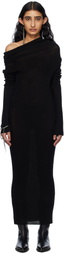 Ann Demeulemeester Black Barbro Dropped Shoulder Knit Midi Dress