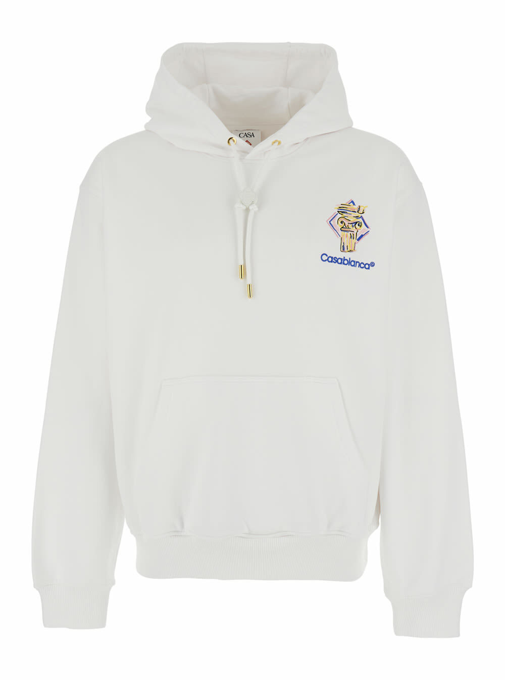 パーカー・フーディ Casablanca White cotton sweatshirt Casablanca - Embroidered Cotton-Jersey Hoodie - White Casablanca