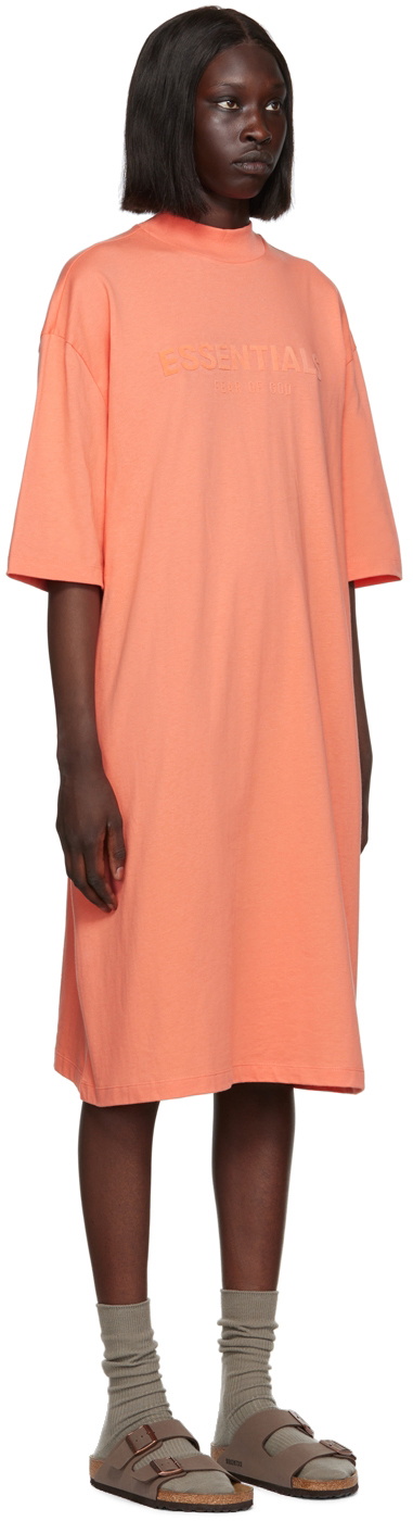 Essentials Pink Short Sleeve Midi Dress
