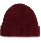 Mr P. - Ribbed Donegal Wool Beanie - Men - Red