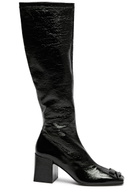 Courrèges 75 Crinkled Vinyl Knee-high Boots Black