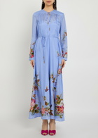 Zimmermann Patience Floral-print Silk Maxi Dress Blue