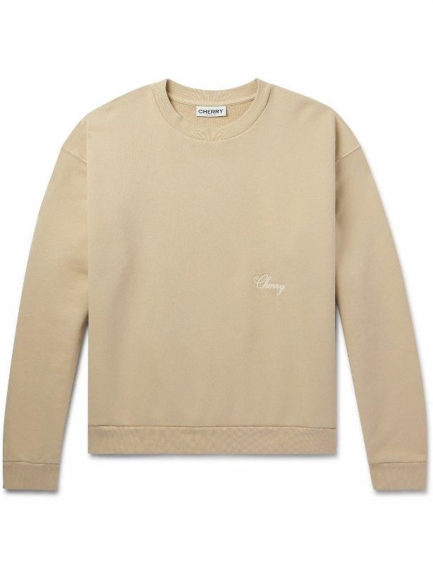 Photo: Cherry Los Angeles - Logo-Embroidered Cotton-Jersey Sweater - Brown