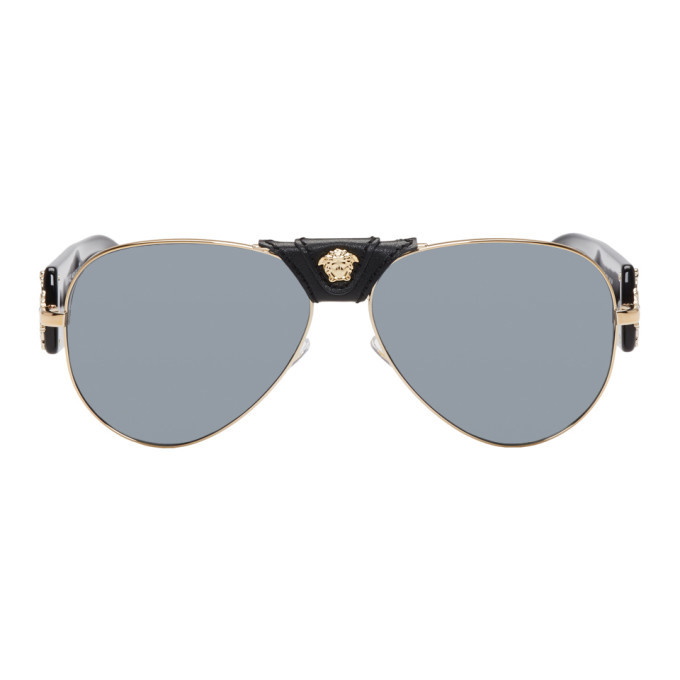 Photo: Versace Black and Gold Baroque Sunglasses
