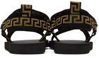 Versace Black & Gold 'La Greca' Sandals