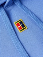 Nike Tennis - Court Heritage Logo-Appliquéd Cotton-Blend Jersey Tennis Hoodie - Blue