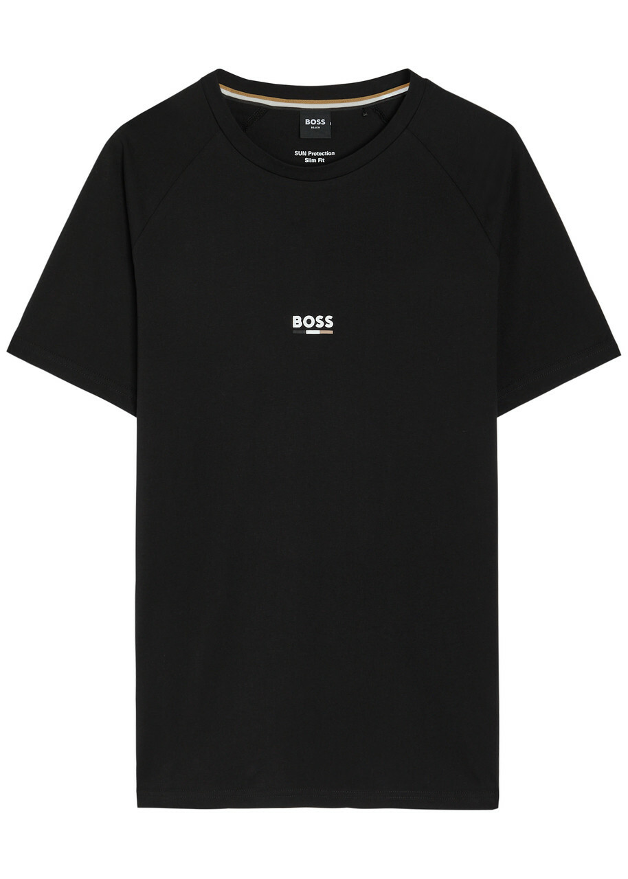 Boss Logo-print Cotton T-shirt Black