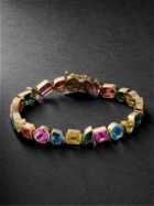 42 Suns - 14-Karat Gold Rainbow Sapphire Tennis Bracelet - Gold