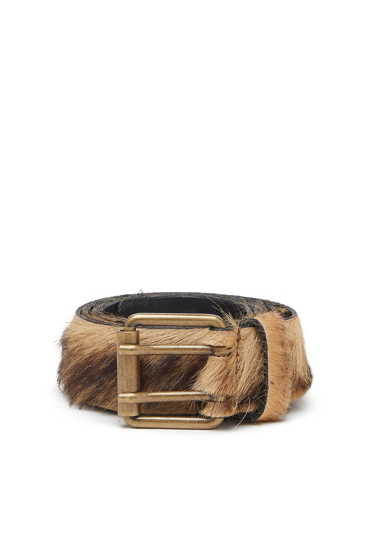 Diesel 4cm belt in long-hair leather - Belts - Unisex - Brown