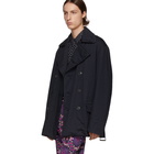 Dries Van Noten Navy Robert Short Peacoat