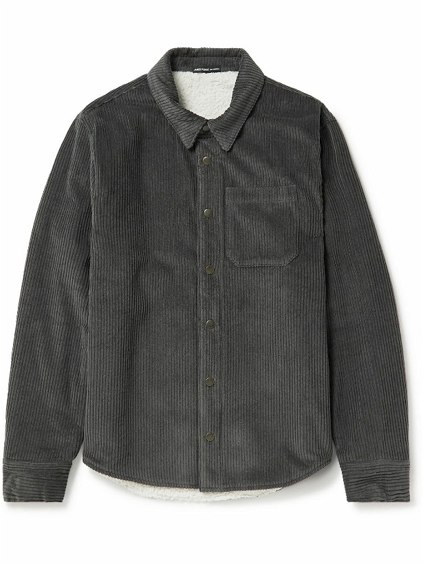 Photo: James Perse - Faux Shearling-Lined Cotton-Blend Corduroy Overshirt - Gray