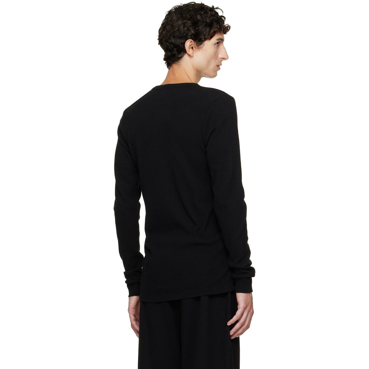 Les Tien Black Thermal Fitted Long Sleeve T-shirt