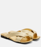 Bottega Veneta Riva metallic leather mules