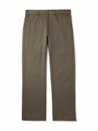 CELINE - Straight-Leg Distressed Cotton-Twill Chinos - Green