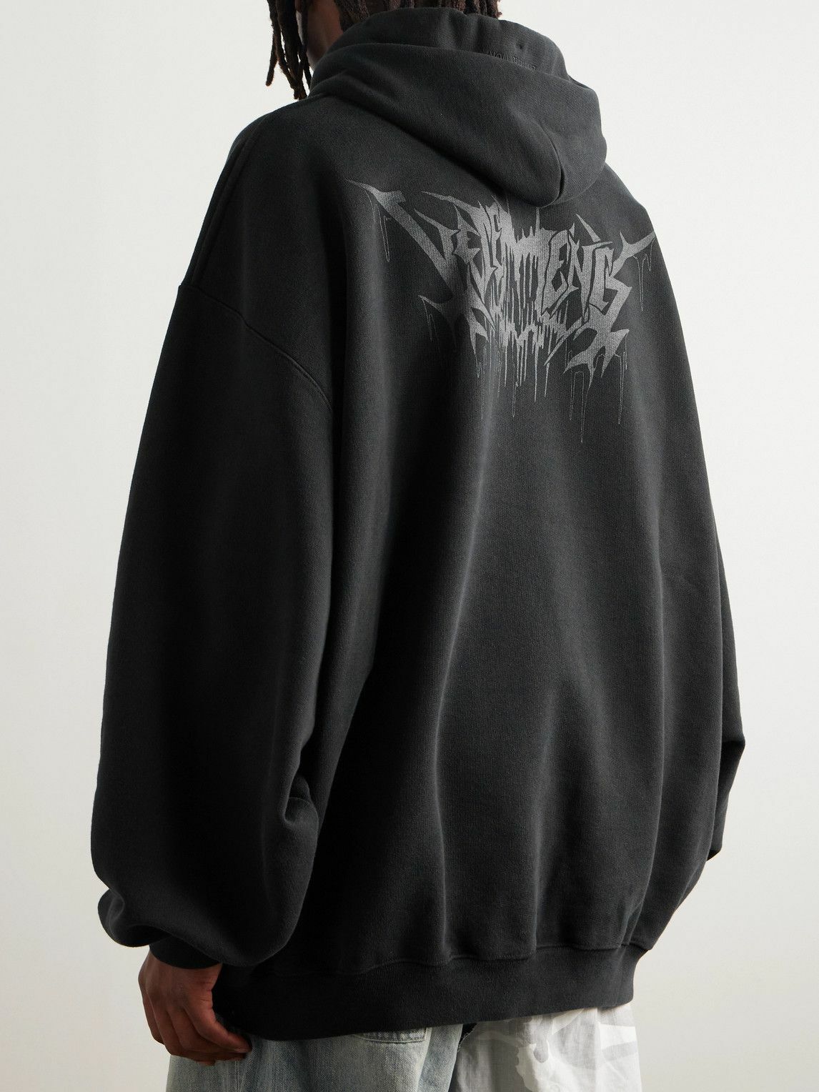 パーカー・フーディ VETEMENTS Black cotton blend oversize sweatshirt VETEMENTS sweatshirt Vetements.Com Oversized PRM EU