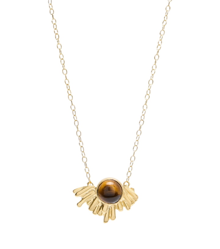 Photo: Ysso Crescent Sun embellished 24kt gold-plated necklace