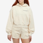 Sporty & Rich Women's Athletic Cropped Hoodie in Cream/Navy