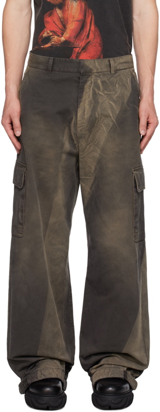 Photo: Off-White Gray & Taupe Embroidered Cargo Pants
