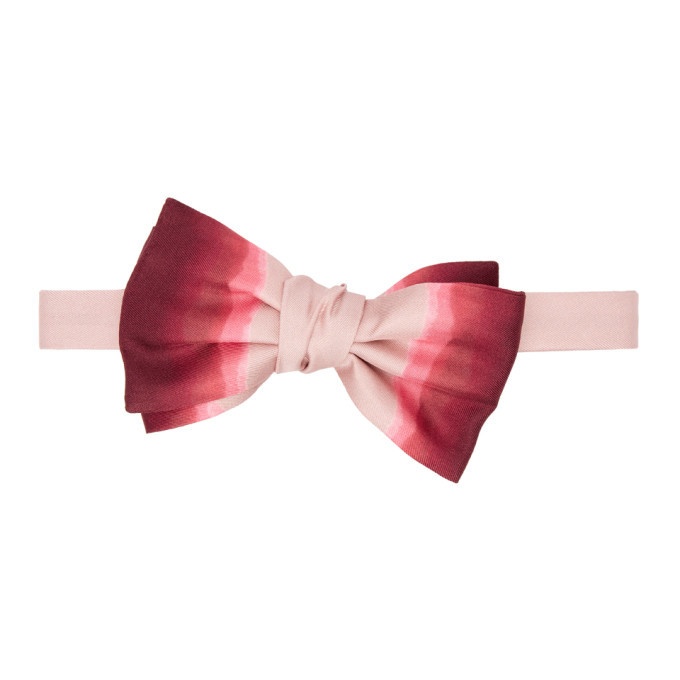 Photo: Alexander McQueen Pink and Red Silk Dip-Dye Bow Tie